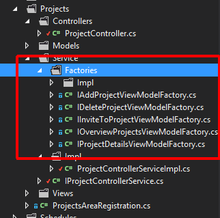 Structurize your project with areas and services in ASP.NET MVC