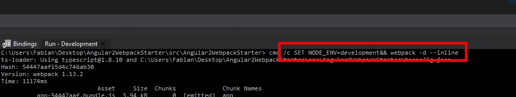 How to set up Angular and Webpack in Visual Studio with ASP.NET Core
