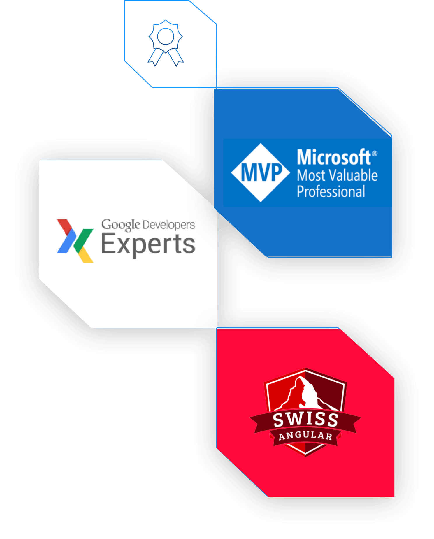 Google Developer Expert-, Microsoft MVP- und Swiss Angular-Badges