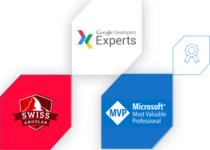 Google Developer Expert-, Microsoft MVP- und Swiss Angular-Badges